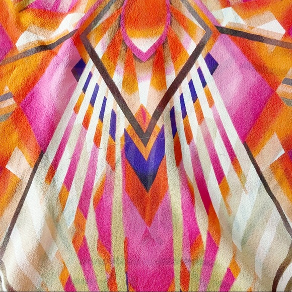 Anthropologie Floreat Sheer Tropical Silk Tunic - Picture 9 of 11